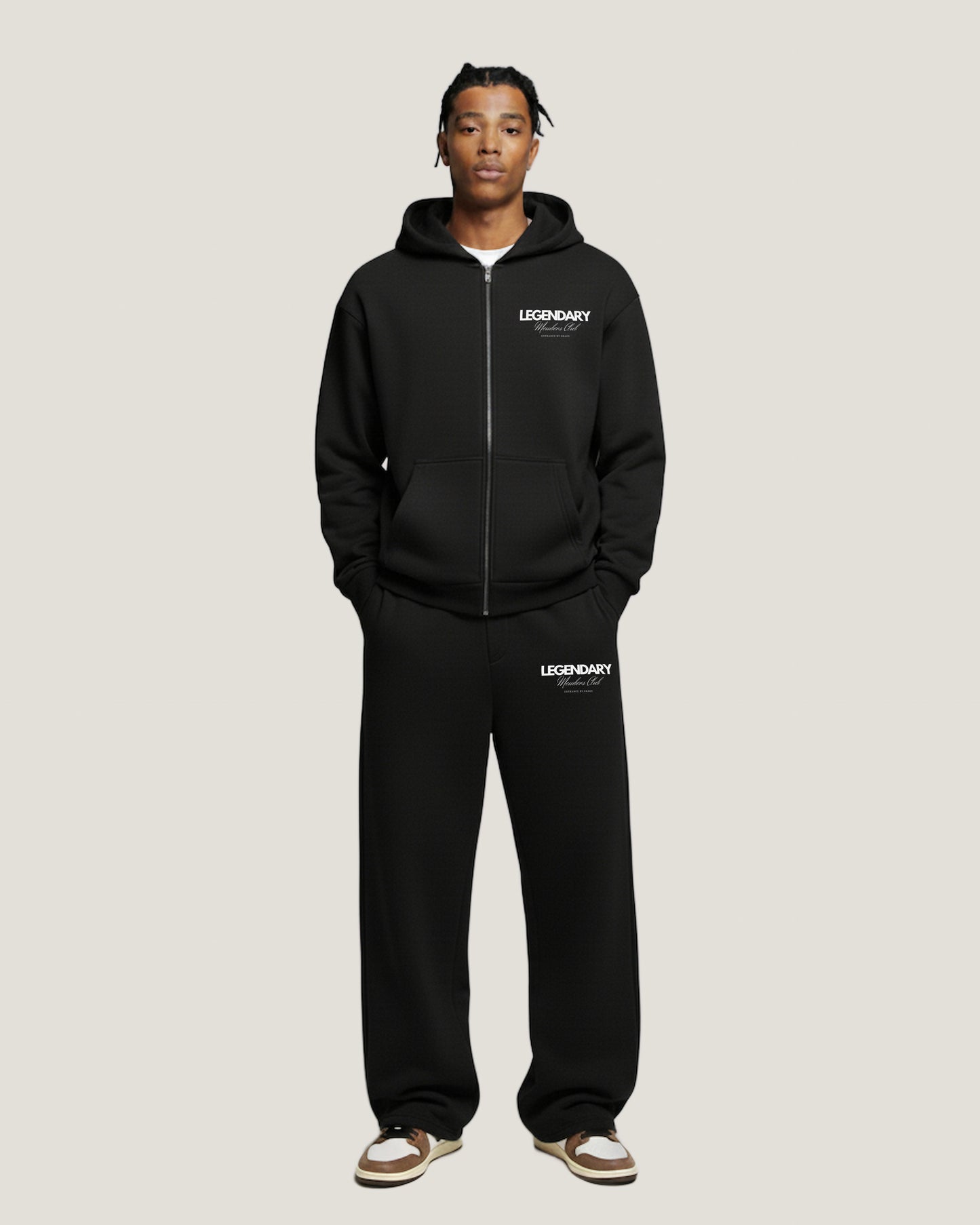 The Hooded Zip Black