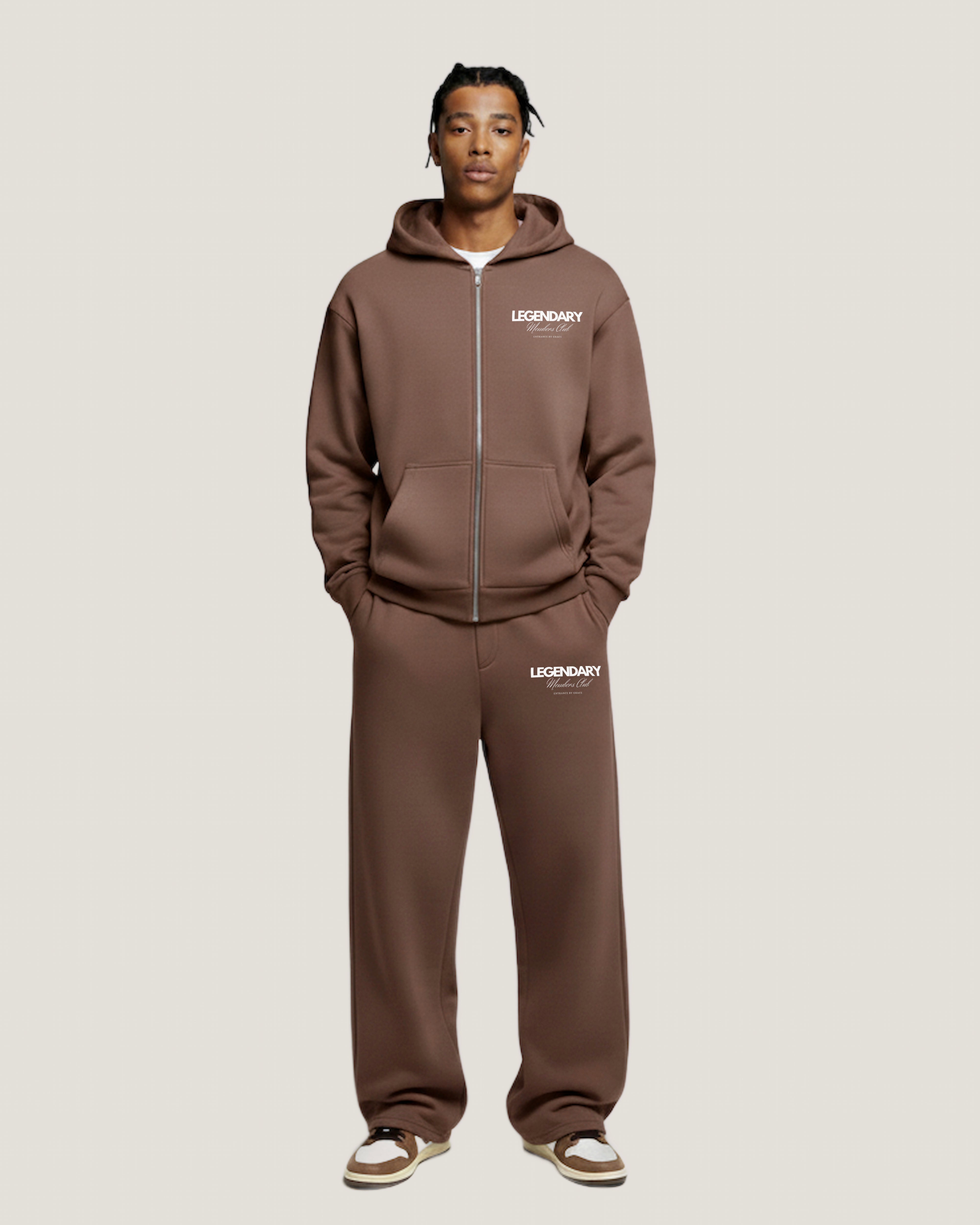 The Hooded Zip Chocolate Brown – Legendary Members Club