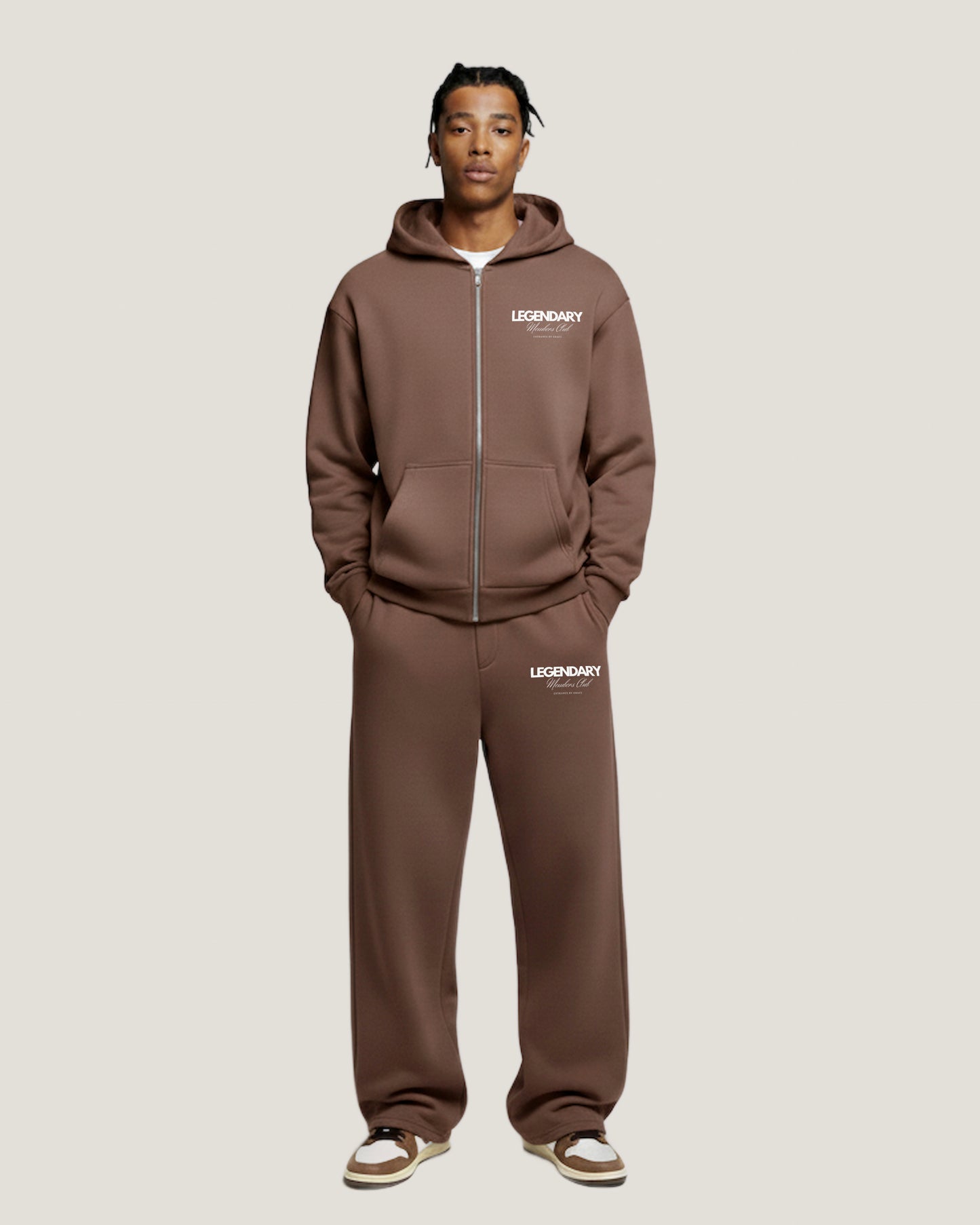 The Hooded Zip Chocolate Brown