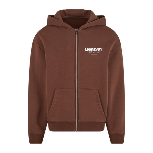 The Hooded Zip Chocolate Brown